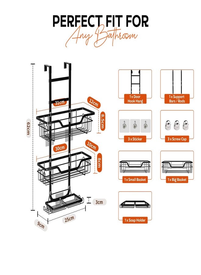 MIORAH Hanging Shower Caddy for Bathroom | Bathroom Organiser Without Drill | Bathroom Accessories Storage Organizer - Image 2